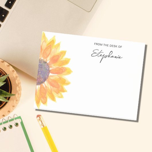 Zonnebloem, op maat van het bureau van post-it® notes