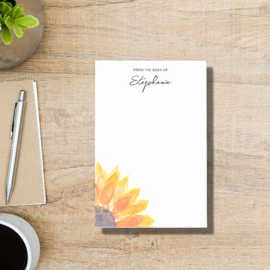 Zonnebloem, op maat van het bureau van post-it® notes