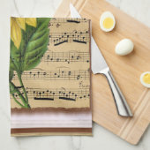 zonnebloem op muziek theedoek (Quarter Fold)