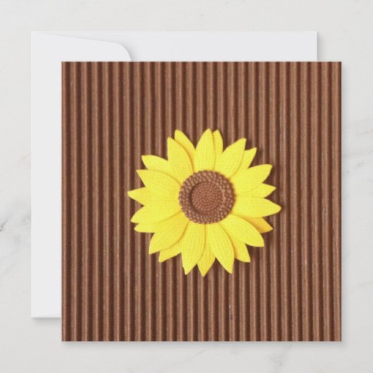 Zonnebloem op "Nep gestructureerd papier" uitnodig Kaart (Voorkant)