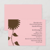 Zonnebloem op roze repetitie - binnenuitnodiging kaart (Voorkant / Achterkant)