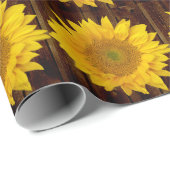 Zonnebloem op  schuur Hout Land Cadeaupapier (Rol Hoek)