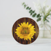 Zonnebloem op  schuur Hout Land Kaart (Staand voorkant)