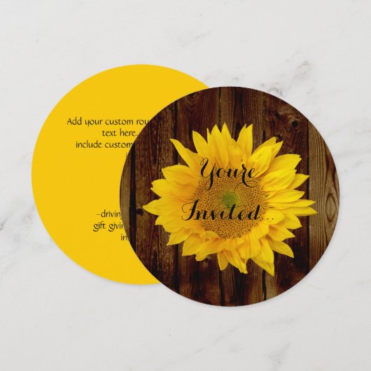 Zonnebloem op  schuur Hout Land Kaart (Voorkant / Achterkant)