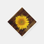 Zonnebloem op  schuur Hout Land Servetten (Hoek)