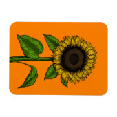 Zonnebloem op sinaasappel magneet (Horizontaal)