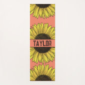 Zonnebloem op Solid Monogram Naam Yogamat (Voorkant)