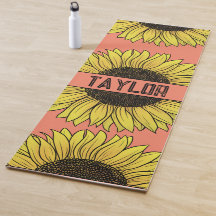 Zonnebloem op Solid Monogram Naam