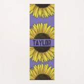 Zonnebloem op Solid Monogram Naam Yogamat (Voorkant)
