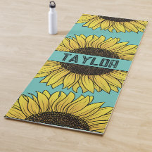 Zonnebloem op Solid Monogram Naam