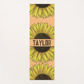 Zonnebloem op Solid Monogram Naam Yogamat (Voorkant)