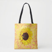 Zonnebloem op  Stijl Gele Canvas tas (Voorkant)