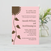 Zonnebloem op uitnodiging van het roze huwelijk (Staand voorkant)