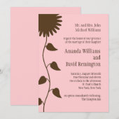 Zonnebloem op uitnodiging van het roze huwelijk (Voorkant / Achterkant)