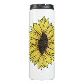 Zonnebloem op vaste achtergrond monogram naam thermosbeker (Achterkant)