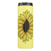 Zonnebloem op vaste achtergrond monogram naam thermosbeker (Achterkant)