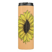 Zonnebloem op vaste achtergrond monogram naam thermosbeker (Achterkant)