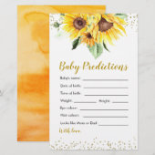 Zonnebloem op weg Baby shower Baby Voorspelling (Voorkant / Achterkant)