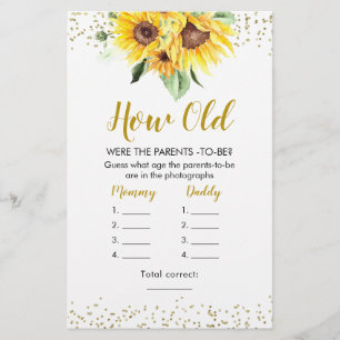 Zonnebloem op weg Baby shower hoe oude ouders