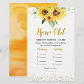 Zonnebloem op weg Baby shower hoe oude ouders (Voorkant / Achterkant)