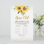 Zonnebloem op weg Baby shower hoe oude ouders (Staand voorkant)