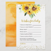 Zonnebloem op weg Baby shower Wensen voor Baby (Voorkant / Achterkant)