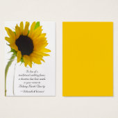 Zonnebloem op White Wedding Charity Favor Kaart (Voorkant /achterkant)