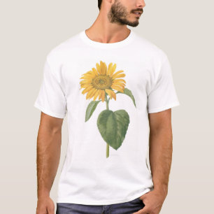 zonnebloem op wit t-shirt
