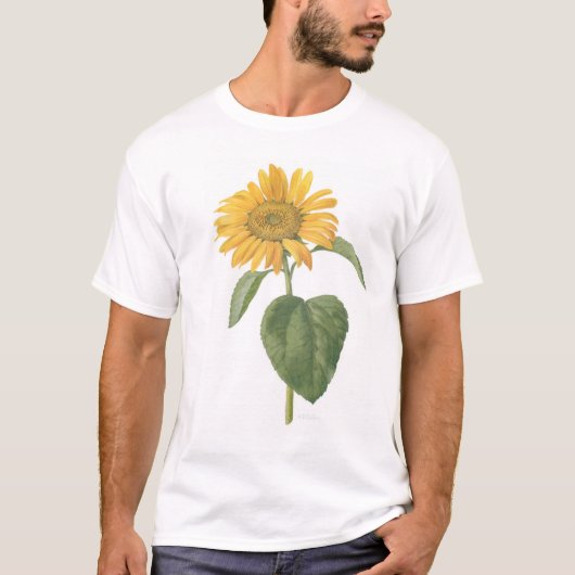 zonnebloem op wit t-shirt (Voorkant)