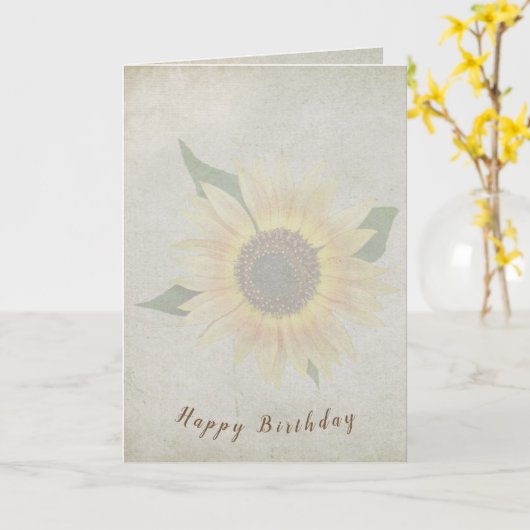Zonnebloem op zachte geweven achtergrond kaart (Gele Bloem)