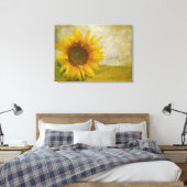 Zonnebloem op zonnebloempitten canvas afdruk (Insitu (Slaapkamer))