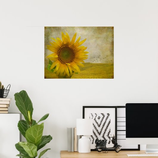 Zonnebloem op zonnebloempitten poster (Thuiskantoor)