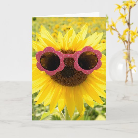 Zonnebloem op zonnescherm kaart (Gele Bloem)