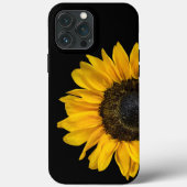 Zonnebloem op zwart Case-Mate iPhone case (Achterkant)