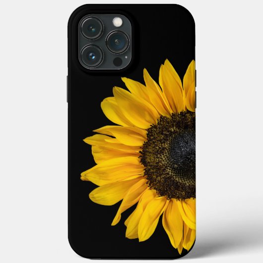 Zonnebloem op zwart Case-Mate iPhone case (Achterkant)