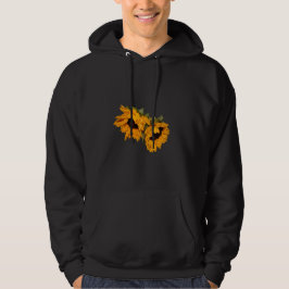 Zonnebloem op zwart hoodie
