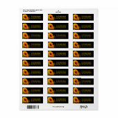 Zonnebloem op zwart retouradres mailinglabels etiket (Full Sheet)