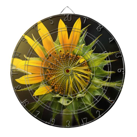 Zonnebloem Openen in volbloei Dartbord (Voorkant)