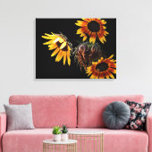 Zonnebloem opgerekt canvasprint canvas afdruk (Insitu (Woonkamer))