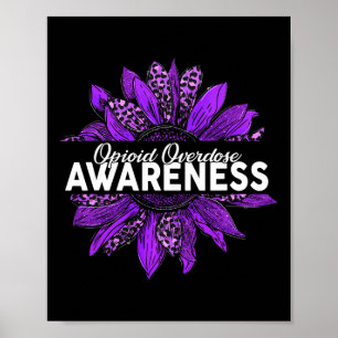 Zonnebloem Opioïde Overdosis Awareness Paarse Lint Poster