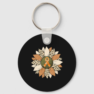 Zonnebloem Oranje Crps Awareness Women Warrior Sleutelhanger