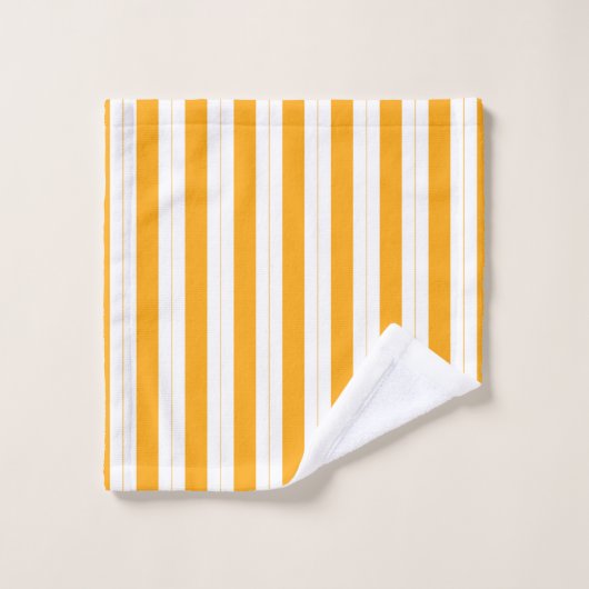 Zonnebloem Oranje Geel Gestreept Bad Handdoek (Wasdoekje)