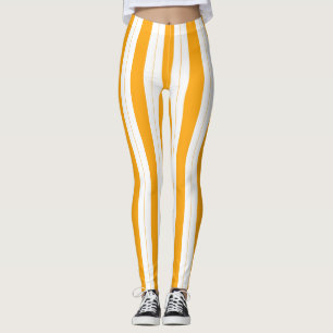 Zonnebloem Oranje Geel Gestreept  Leggings