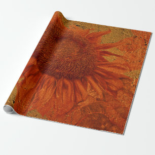Zonnebloem Oranje goudtextiel, ontkoppeling Cadeaupapier
