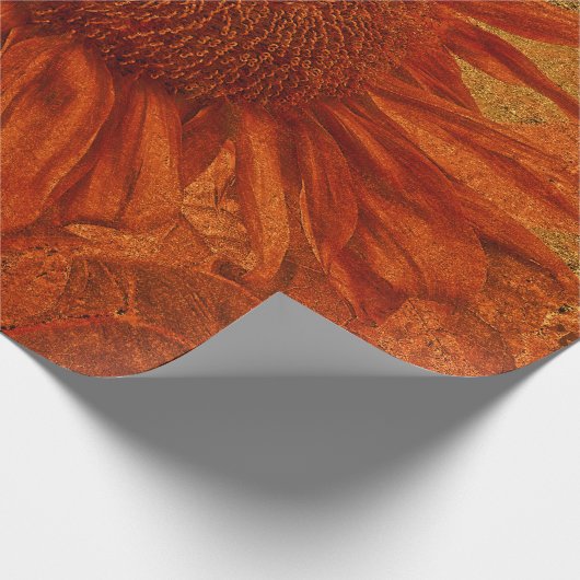 Zonnebloem  Oranje goudtextiel, ontkoppeling Cadeaupapier (Hoek)