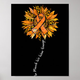 Zonnebloem Oranje Lint Multiple Sclerose Bewustzij Poster