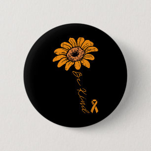 Zonnebloem Oranje lint Ronde Button 5,7 Cm