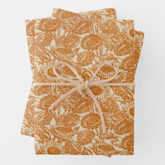  Zonnebloem Oranje Verpakkingsbladen Inpakpapier Vel (In situ)