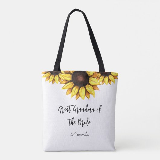 Zonnebloem Oud-oudoma van de Bruid  Tote Bag (Achterkant)