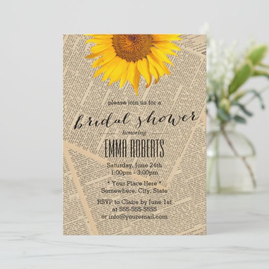 Zonnebloem Oud Vrijgezellenfeest Kaart (Staand voorkant)